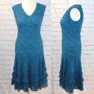 Fuzzi Teal Lace Dress